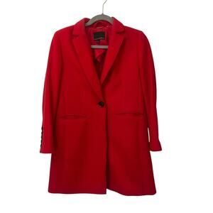 Banana Republic Red Wool Car Coat- Women's Petite Size 2